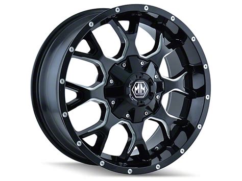 Mayhem Wheels Ram 1500 Warrior Black Milled 5 Lug Wheel 17x9 12mm