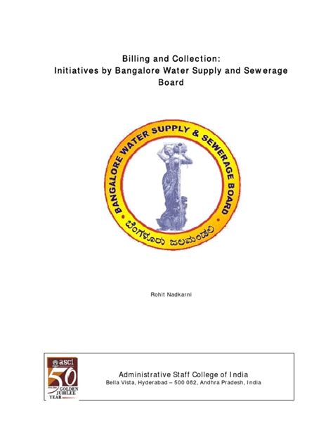 Billing And Collection Initiatives By Bangalore Water Supply And