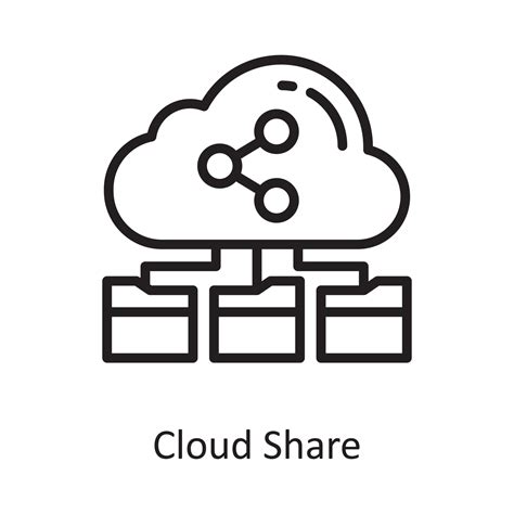 Cloud Share Vector Outline Icon Design illustration. Cloud Computing