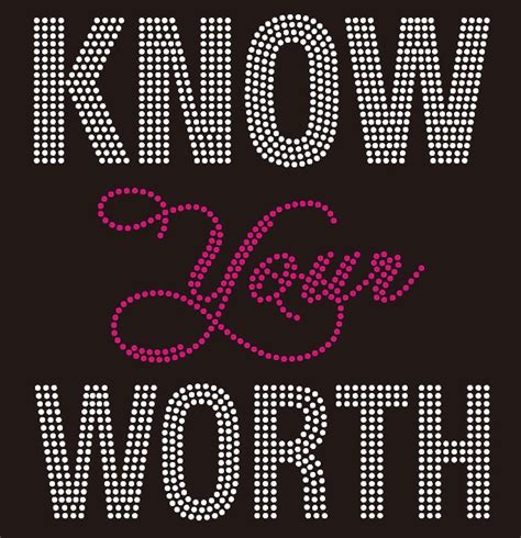 Know Your Worth (Text only) Custom Rhinestone Transfer - Texas Rhinestone