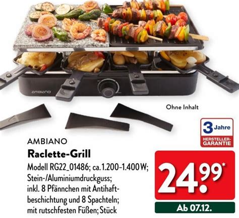 Ambiano Raclette Grill Angebot Bei Aldi Nord