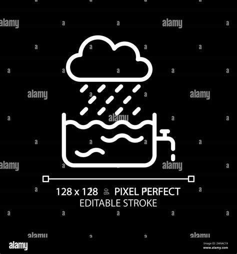 Rain Water White Linear Icon For Dark Theme Stock Vector Image Art