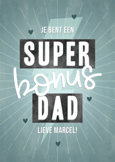 Stoere Vaderdag Kaart Super Bonus Dad Bliksem Kaartje2go