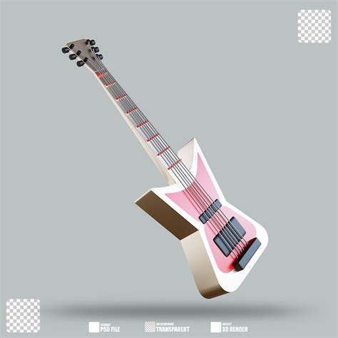 Ilustración 3d guitarra eléctrica 2 Archivo PSD Premium