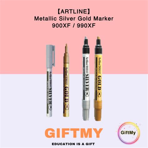 【artline】metallic Marker 900xf 990xf Silver Gold Markers Lazada