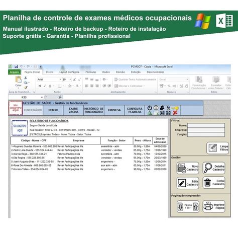 Planilha De Controle De Exames M Dicos Ocupacionais R Em