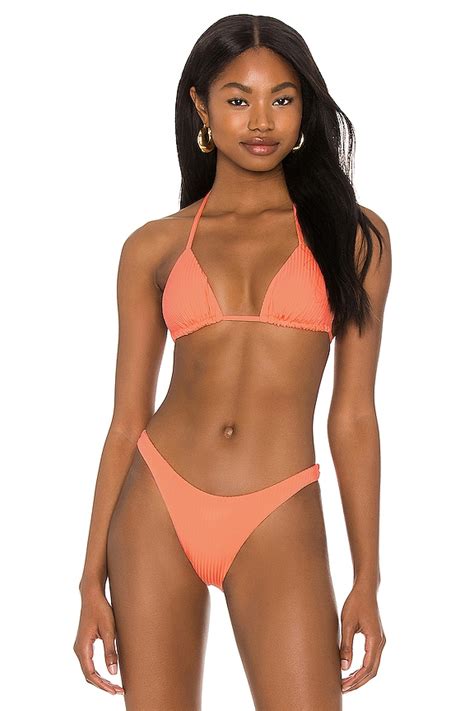 Vitamin A Gia Triangle Bikini Top In Day Glow EcoRib REVOLVE