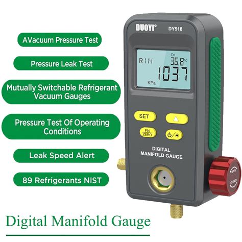 Refrigeration Digital Manifold Gauge Hvac Vacuum Pressure Gauge Air