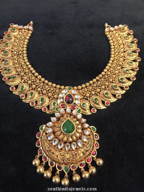 Bridal Choker Necklace Design South India Jewels