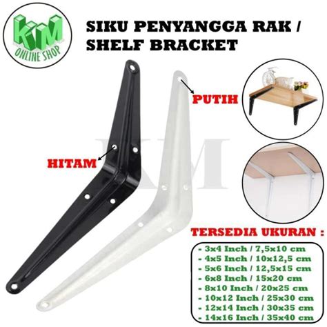 Jual Siku Penyangga Rak Dinding Besi L Hitam Shelf Bracket Breket