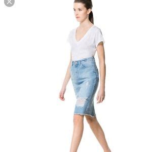 Zara Skirts Zara Ripped Denim Skirt Poshmark