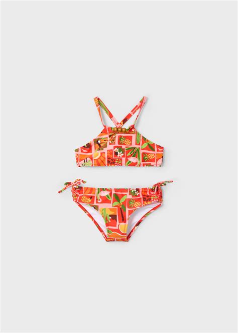 Bikini estampado laço menina Tangerina Mayoral