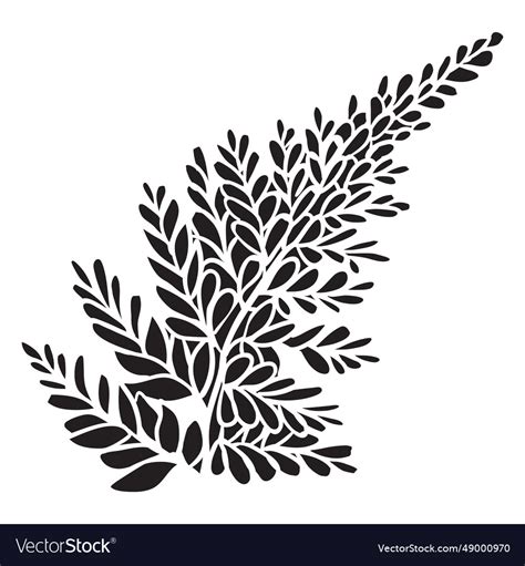 Silver fern black Royalty Free Vector Image - VectorStock