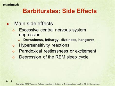 Barbiturates Side Effects