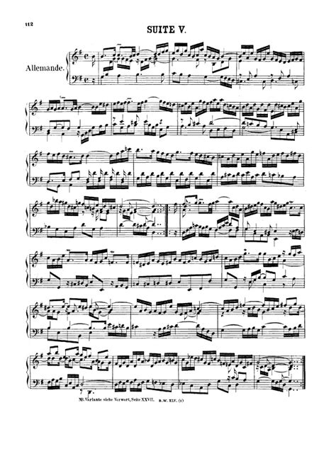 BWV 816 French Suite No 5 Free Sheet Music By Bach Pianoshelf