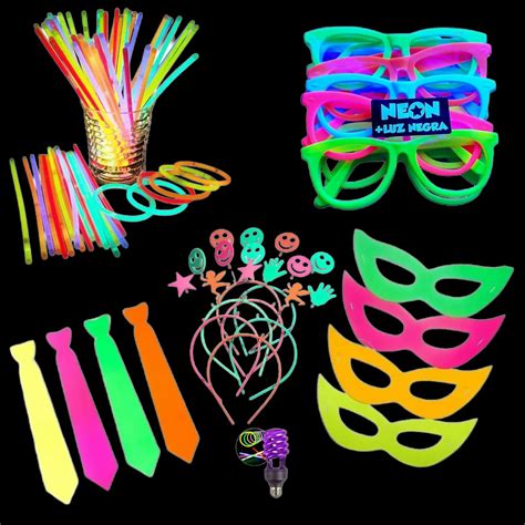 Kit Balada Festa Neon Óculos Tiara Pulseira 152 Itens