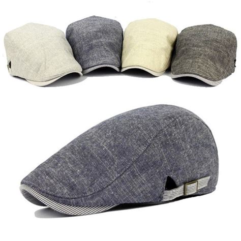 Men Cotton Beret Hat Buckle Adjustable Paper Boy Newsboy Cabbie Golf