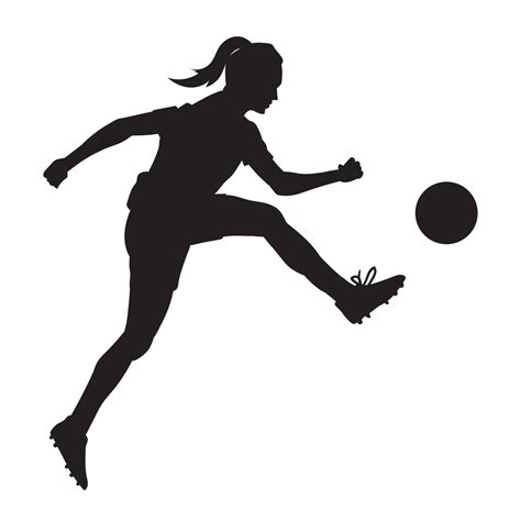 Silueta De Vector De Bola De Goteo De Jugador De F Tbol Femenino