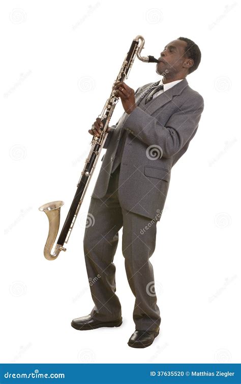 Afroamerican Jazz Musician With Bass Clarinet Stock Photo Image Of