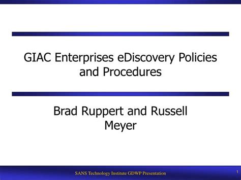 Ppt Giac Enterprises Ediscovery Policies And Procedures Powerpoint