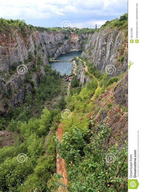 deep  quarry   lake   bottom stock photo image