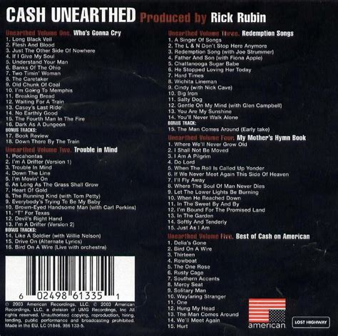 JOHNNY CASH Unearthed DELUXE 5xCD BOX - 2003 OnVinylStore