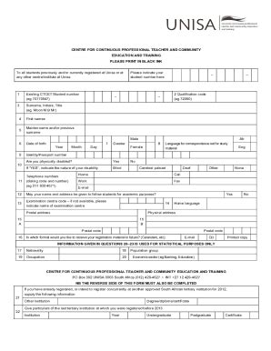 Za Unisa Registration Form Fill Online Printable Fillable Blank