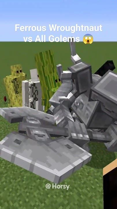 Minecraft Ferrous Wroughtnaut Vs All Golems Fight 😱🤯 Shorts Youtube