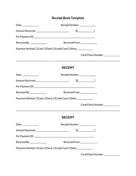 Free Receipt Book Templates (PDF, Word)