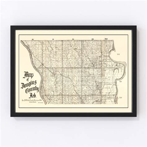 Vintage Map of Douglas County, Nebraska 1900 by Ted's Vintage Art