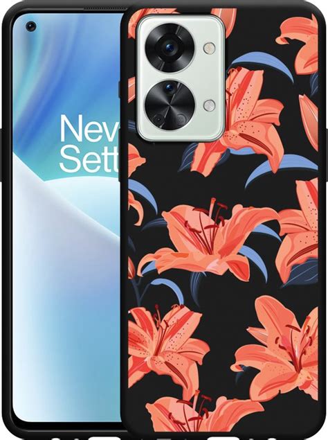 Cazy Hoesje Zwart Geschikt Voor OnePlus Nord 2T Flowers Bol