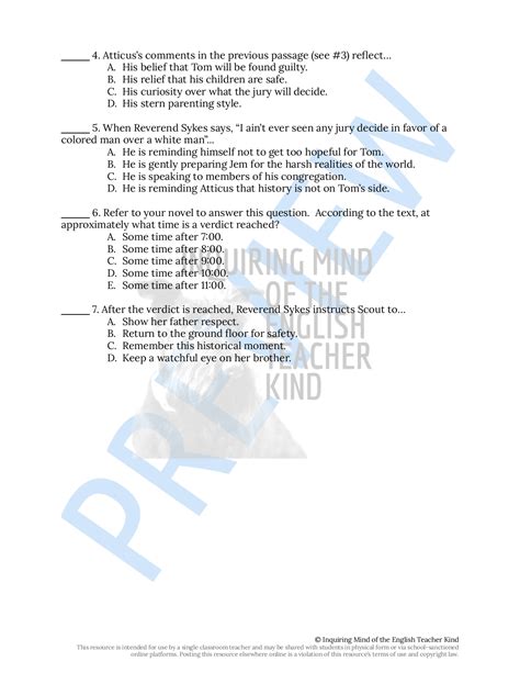 To Kill A Mockingbird Worksheet Answers 2