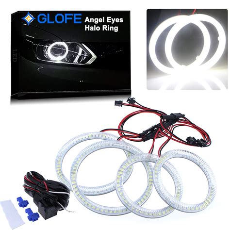 X White Smd Halo Rings Angel Eyes Kit For Hyundai Tiburon