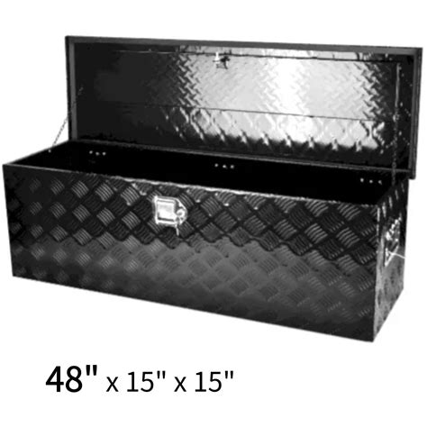 FGJQEFG 48 Inch Truck Trailer Tool Box, Black Aluminum Utility Trailer ...