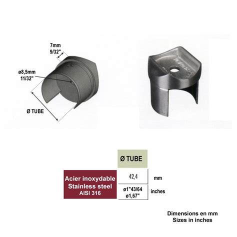 Connecteur De Main Courante Acier Inox Ronde Mm Et Tube Inox