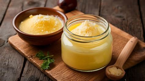 Premium Photo Ghee Or Clarified Butter In Jar And Bowl Indian Butter