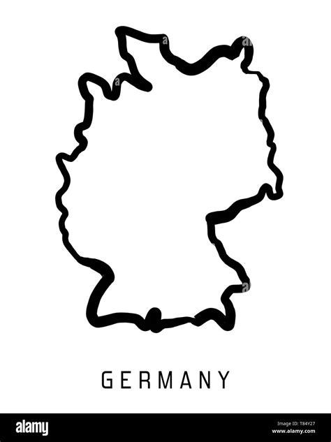 Germany map outline - smooth country shape map vector Stock Vector Image & Art - Alamy