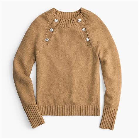 J Crew Crewneck Sweater With Jeweled Buttons For Women