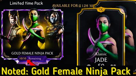 Klassic Jade Gold Female Ninja 10 10 Pack Open Mk Mobile Youtube