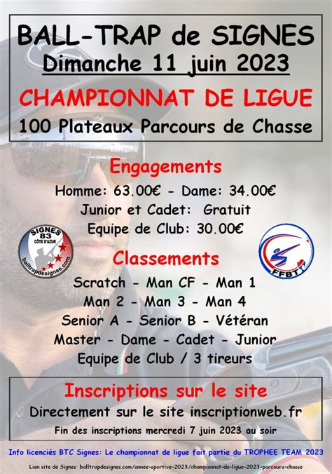 Championnat De Ligue Parcours Chasse Ball Trap De Signes