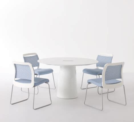 White Modern Large Conference Table - Ambience Doré