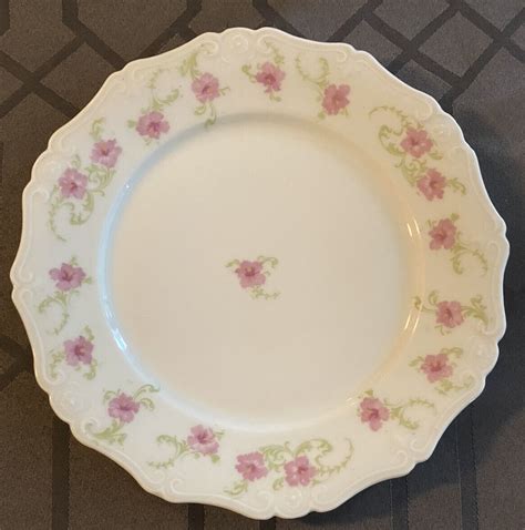 Antique Bassett Limoges Austria Pink Flowers Dinner Plate 9 5 8 15