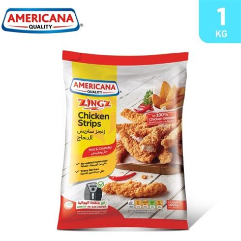 Buy Americana Frozen Hot Crunchy Chicken Breast Strips kg توصيل