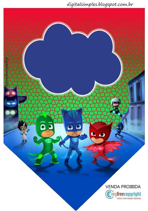 Topper De Bolo Para Imprimir Gratis Pj Masks