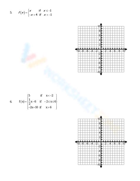 Evaluating Piecewise Functions Worksheets