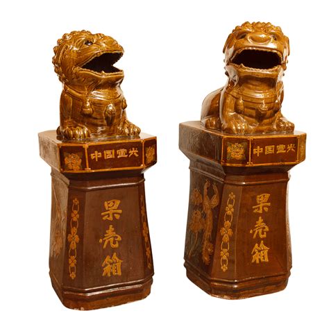 Pair of Chinese Garden Sculptures Or Entry Guardians : On Antique Row ...