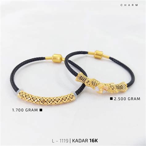 Jual Gelang Charm Pipa Model Bunga Dan Krawangan Sudah Include Tali