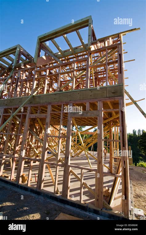 wooden house frame Stock Photo - Alamy