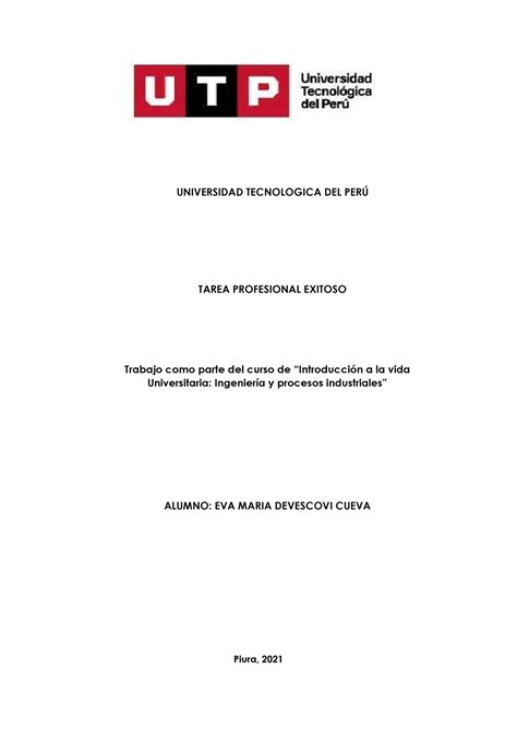 Tarea DE IVU Profesional Exitoso Terminado UNIVERSIDAD TECNOLOGICA