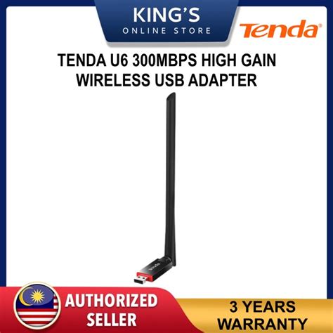 Tenda U6 Wireless N300 High Gain Usb Adapter Shopee Malaysia